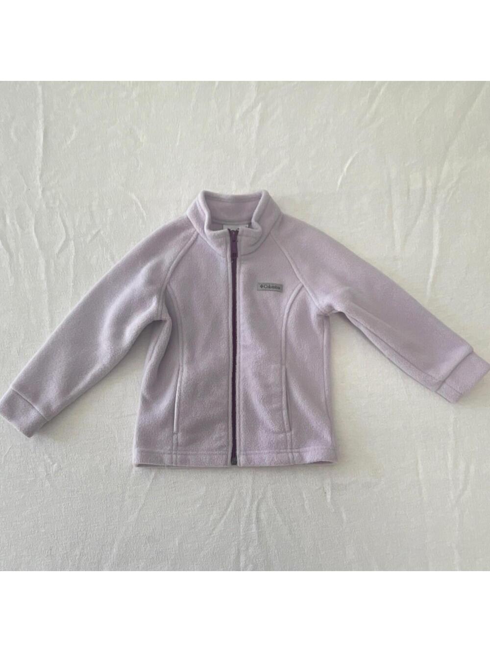 Columbia Girls Lavender Fleece Zip Jacket 3T Full Zip Lightweight Pockets